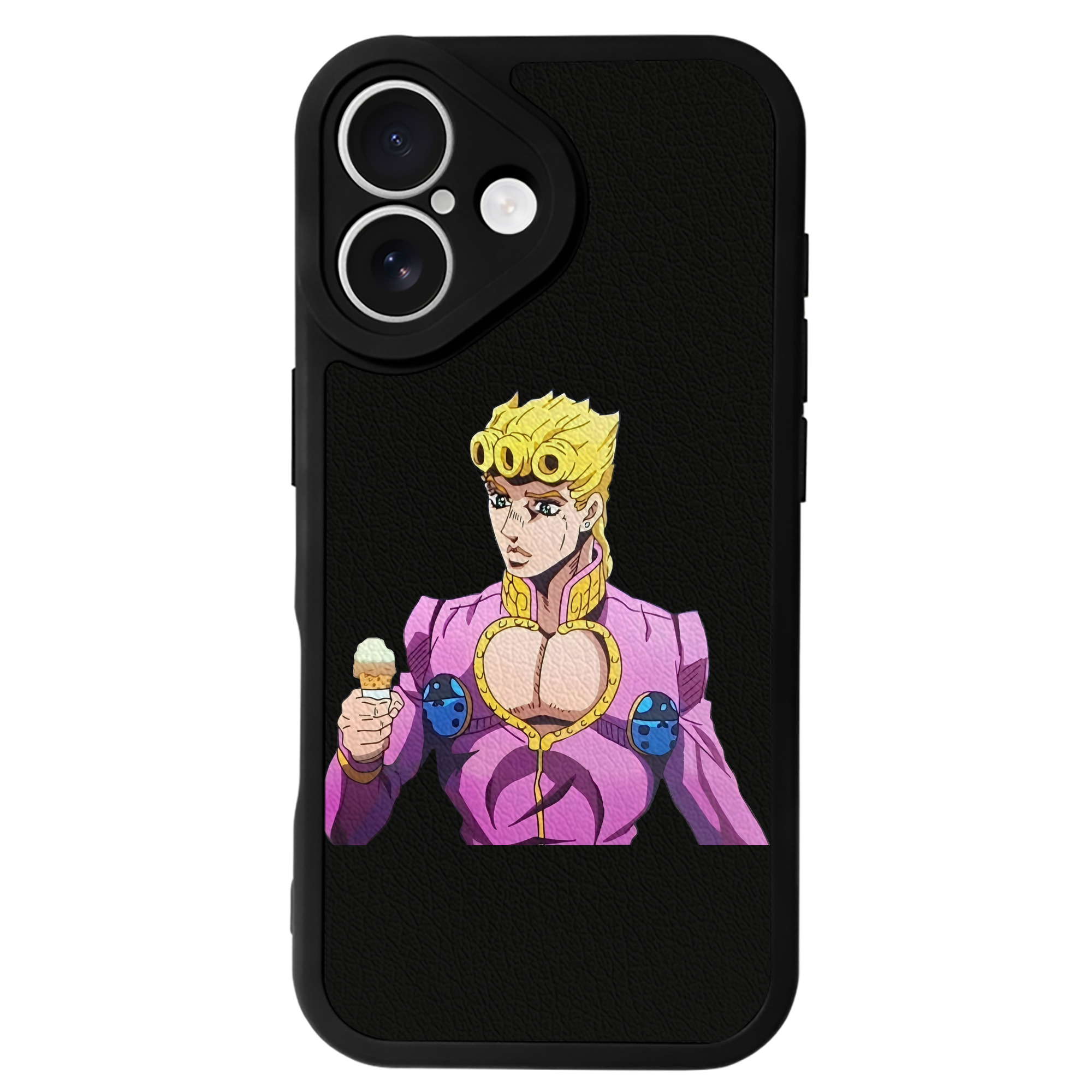 （画像用） ジョジョの奇妙な冒険 ジョルノ?ジョバァーナ JoJo's Bizarre Adventure Giorno Giovanna 【iPhone 16シリーズ対応】シリコンスマホケース（レザー調） 材質：シリコン